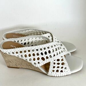 Donald J. Pliner White Crochet Wedge Sandals